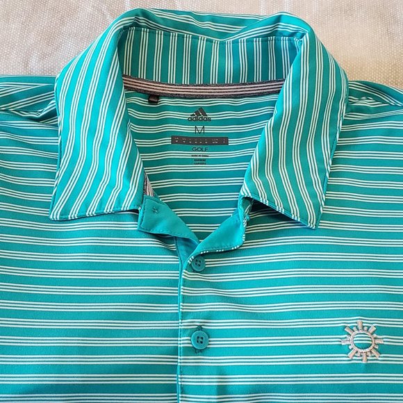 ADIDAS MEN'S TEAL GOLF POLO MEDIUM - Picture 1 of 8